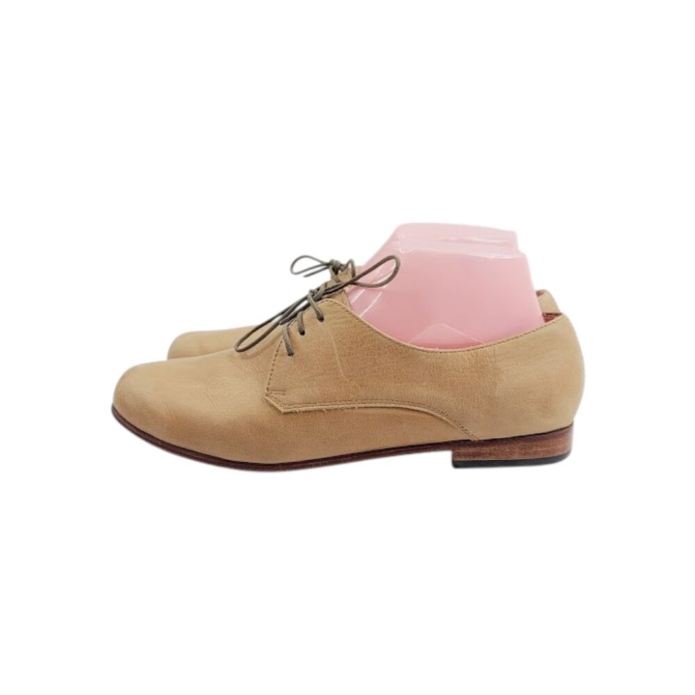Nisolo Men's Tan James Leather Lace Up Almond Toe‎ Oxford Shoes Size 8
